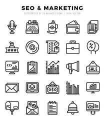 icons set. SEO & Marketing for web. app. vector illustration.