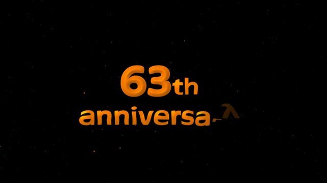 63th Happy Anniversary Text Animation &ndash; Festive Greeting Loop for Marriage & Special Events