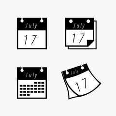A set of calendar icons with a date