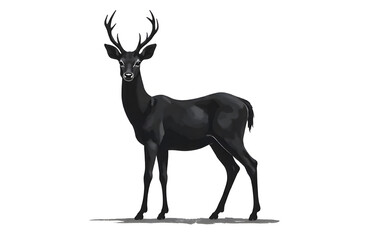 Black deer illustration isolated on white background 