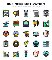 Set of simple Lineal Color Business Motivation Icons. Lineal Color art icons pack.