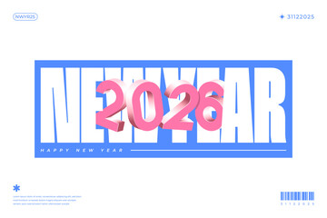 A vibrant and modern design showcasing the year 2026 in a dynamic color combinations