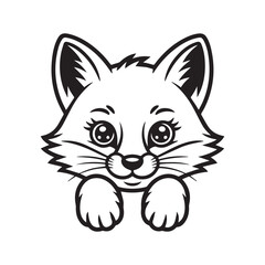 Obraz premium Cute cartoon cat illustration vector design