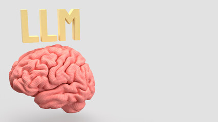 The LLM and Brain for Technology concept 3d Rendering.