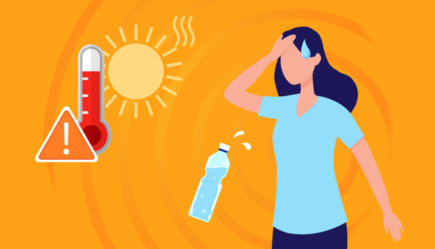 Extreme heat, Abnormal heat concept, template for social media, news, information article, etc. Vector EPS10