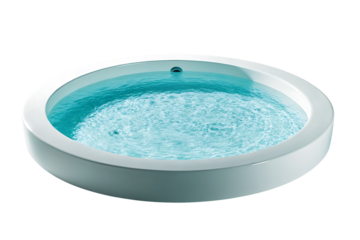 Round bathtub filled with water isolated on a white background png ai generated