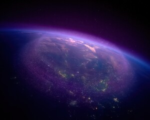 Obraz premium Earth from space, night view