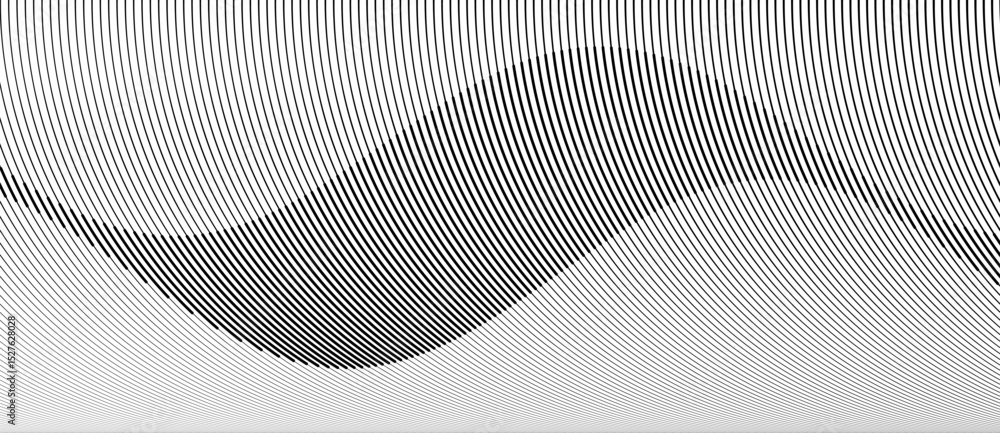 Aufkleber Abstract art geometric background with curved lines. Optical illusion with waves and transition.