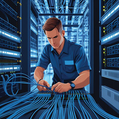 Network Technology back ground illustration vector .
