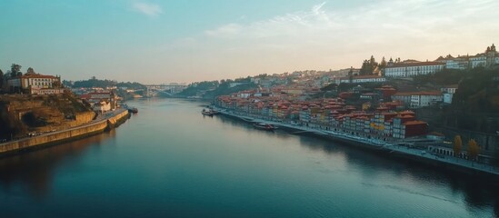 Beautiful view of the city of Porto on a beautiful summer day.