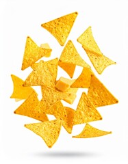 Obraz premium flying nachos with cheese