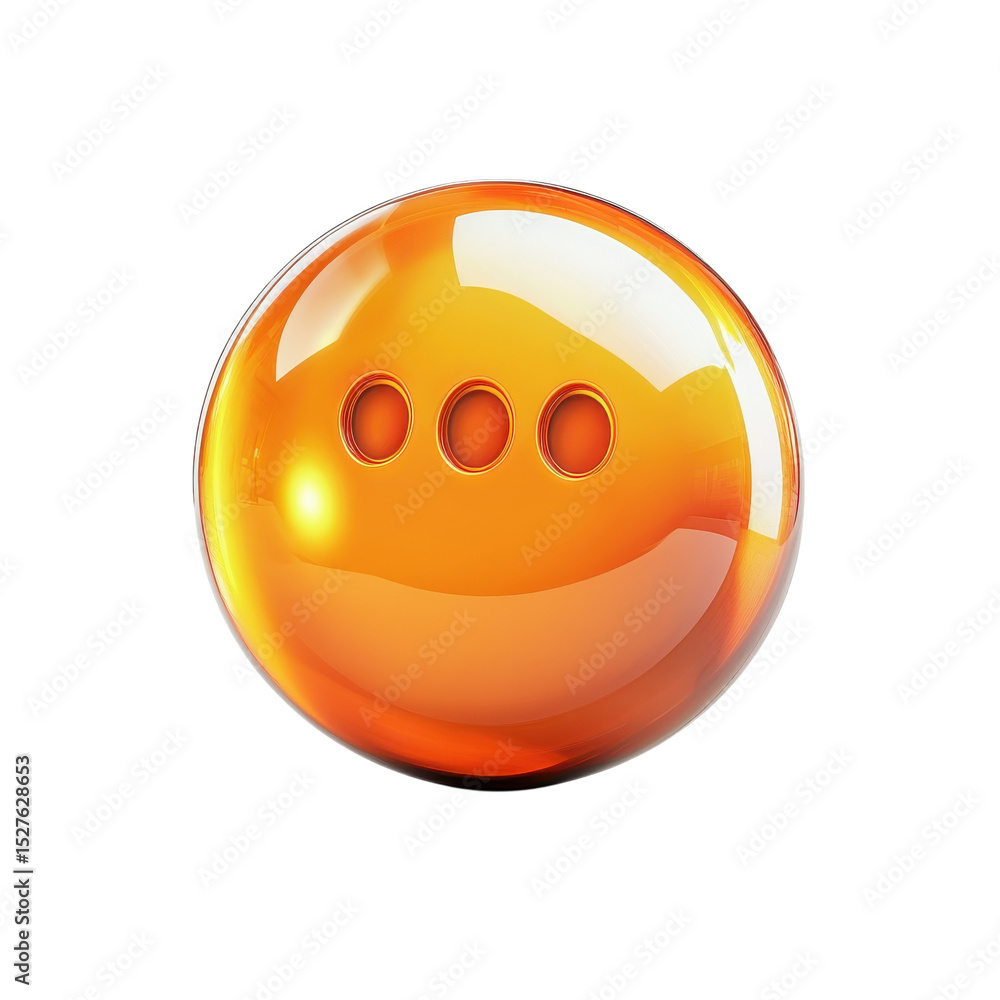 Poster shiny orange orb with three circles abstract glowing icon glossy design on transparent background