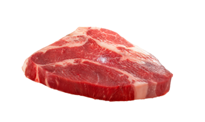 raw chuck steak isolated on transparent background