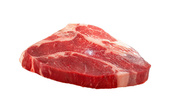 raw chuck steak isolated on transparent background