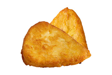 golden hash browns on transparent background