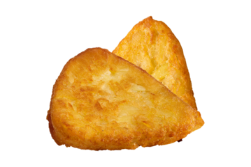 golden hash browns on transparent background