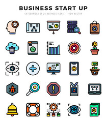 Set of Business Start Up icons. Vector Illustration.