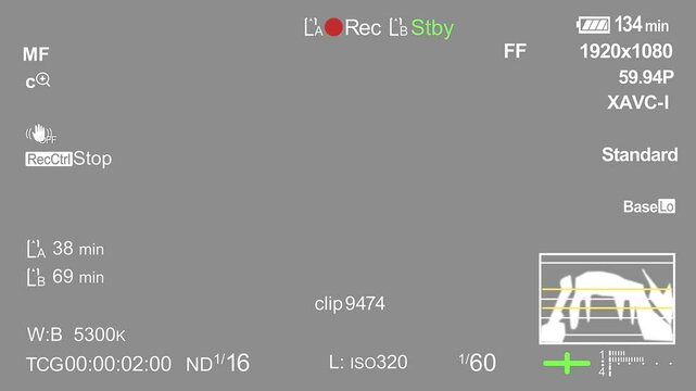 REC 録画中の画面 タイムコードつき SONY FX6