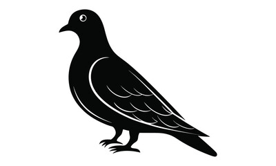 Serene Dove A Stark Black Silhouette Illustration