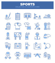 Collection of 25 Sports Icons. Golf. Soccer. and More