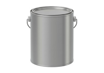 Isolated Metallic Silver Paint Can Closed