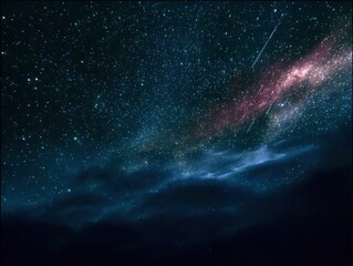 Night sky with cosmic clouds