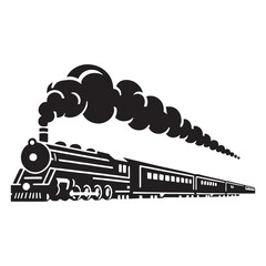Vintage Steam Train silhouette design – Train illustration – Minimalist Train vector – Vehicle silhouette


