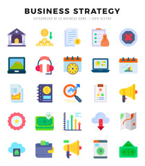 Business Strategy Flat icons. Vector Flat illustration.