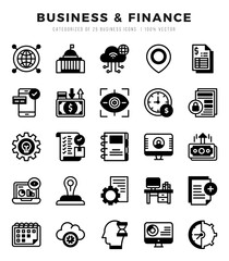 Business & Finance icons Pack. Lineal Filled icons set. Business & Finance collection set.