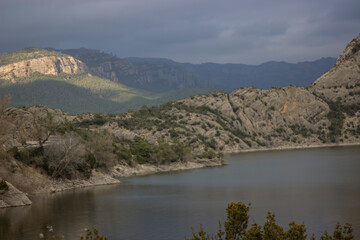 view of a lake in the mountains