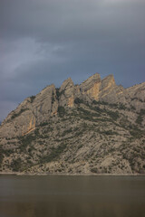 view of a lake in the mountains