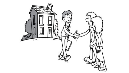 A Mysterious Figure Standing Before an Abandoned House