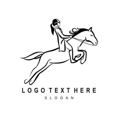 Equestrian Show Jumping Silhouette Logo