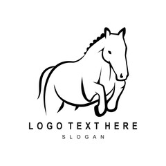 Horse jumping logo with text placeholder