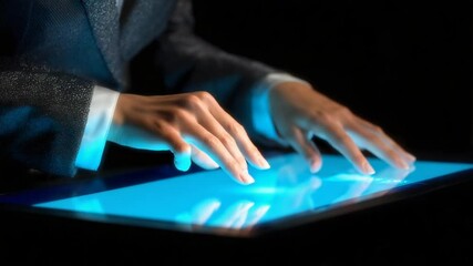 Secure Authentication in a Darkened Room with Blue Glow - Powered by Adobe