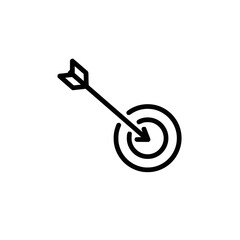 Arrow hitting bullseye in minimalist style