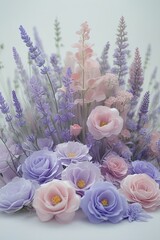 Elegant Pastel Flower Bouquet with Lavender and Roses – Soft Floral Arrangement for Decor & Inspiration
