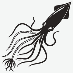 A  deep-sea anglerfish with its glowing lure silhouette design vector art and illustration