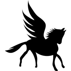 Pegasus Logo Silhouette Illustration