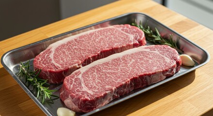 Fototapeta premium Raw Wagyu Steaks