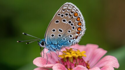 Close-up of a butterfly on a pink flower