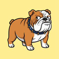 Obraz premium Adorable English Bulldog Puppy With Wrinkled Face Playfully Standing Showcasing Cute Character