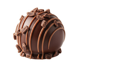 Isolated Dark Chocolate Truffle with Chocolate Shavings