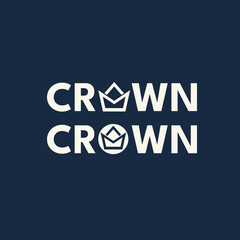 Geometric vector logo featuring a sharp-edged minimalist crown icon paired with clean, simple typography. Ideal for premium branding, fashion labels, or corporate identity