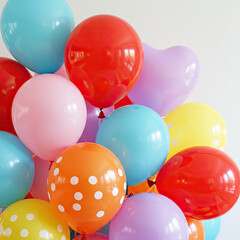 colorful balloons on white background