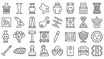 Set of kitchen icons vector design with food and coffee illustrations