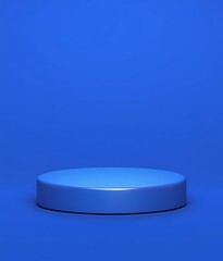 Abstract Blue Circular Platform Minimalist 3D Render for Product Showcase and Design Inspiration