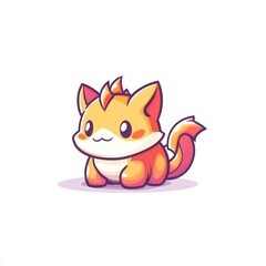 Cute orange cartoon cat