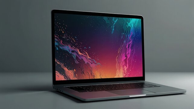 Futuristic Laptop UI Mockup