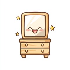 Cute cartoon dresser with a happy face